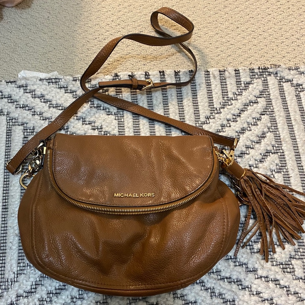 Brown Michael Kors tumble leathered purse